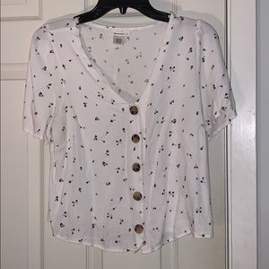 White button up blouse
